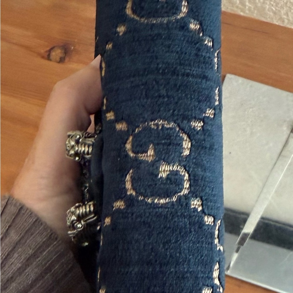 Authentic Gucci GG Navy Blue Velvet Dionysus Shoulder Crossbody wCOA Excellent - Picture 4 of 12